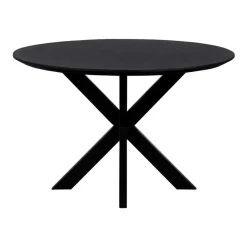 QUVIO Eettafel Sofia – Rond – Ø130 – Kruispoot – Zwart New