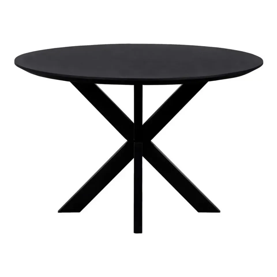 QUVIO Eettafel Sofia – Rond – Ø130 – Kruispoot – Zwart New
