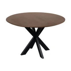 QUVIO Eettafel Sofia – Rond – Ø120 – Kruispoot – Bruin Outlet