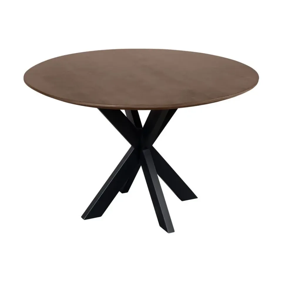 QUVIO Eettafel Sofia – Rond – Ø120 – Kruispoot – Bruin Outlet