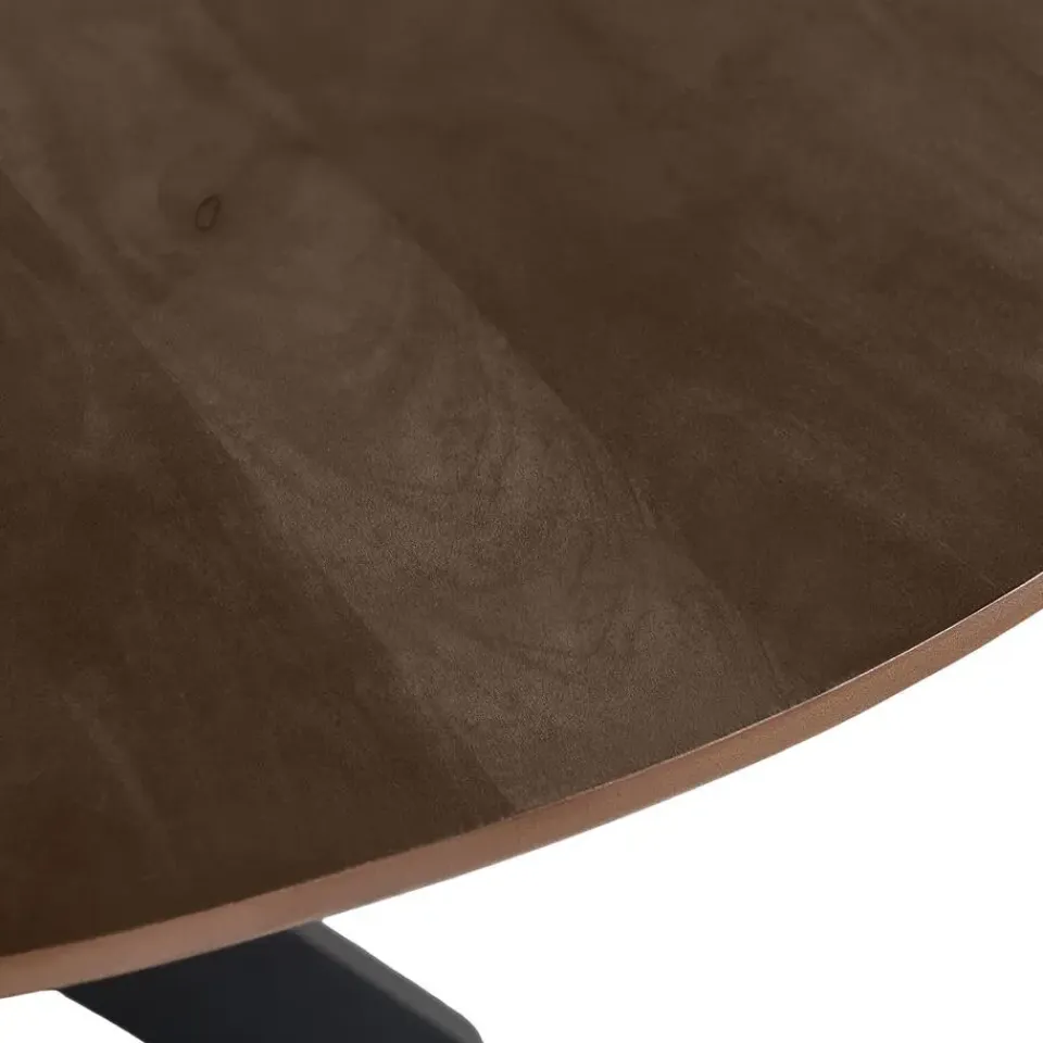 QUVIO Eettafel Sofia – Rond – Ø120 – Kruispoot – Bruin Outlet