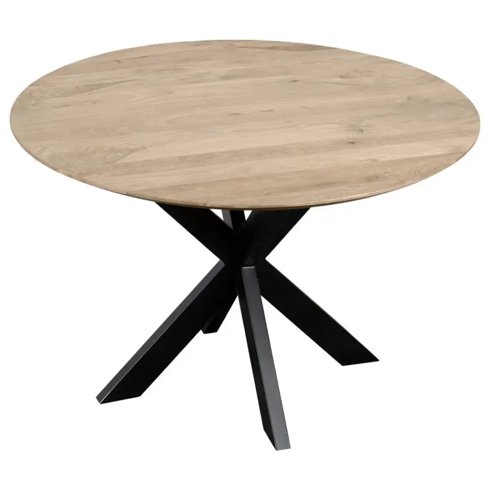 QUVIO Eettafel Sofia - Rond - Ø130 - Kruispoot - Naturel
