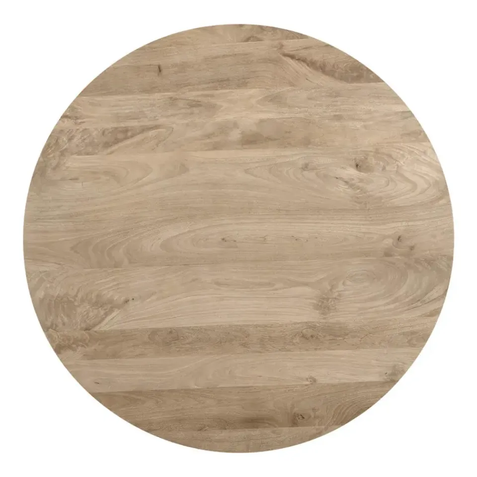 QUVIO Eettafel Sofia - Rond - Ø130 - Kruispoot - Naturel