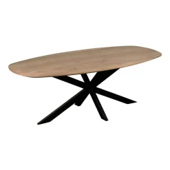 QUVIO Eettafel Sofia– Deens ovaal – 180x90 cm – Kruispoot – Naturel New