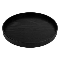 QUVIO Houten dienblad rond - Zwart - Maat S (24 cm) Clearance