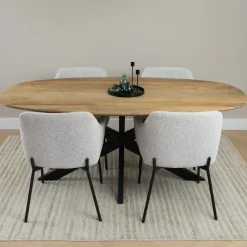 QUVIO Houten dienblad rond - Zwart - Maat S (24 cm) Clearance