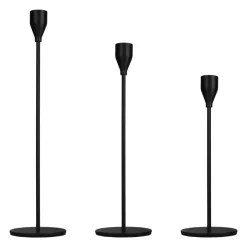QUVIO Kaarsenstandaard set - 3 delig - Metaal - Zwart Online