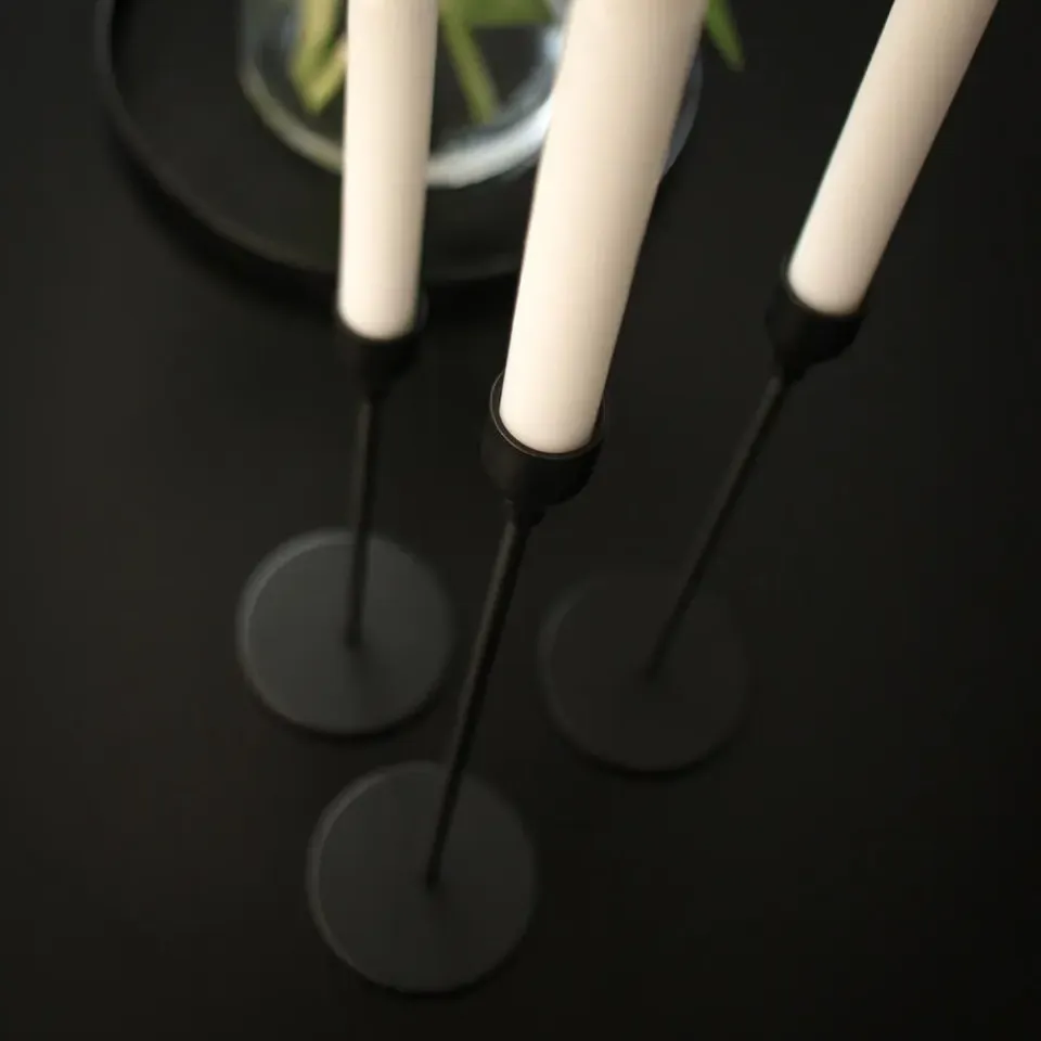 QUVIO Kaarsenstandaard set - 3 delig - Metaal - Zwart Online