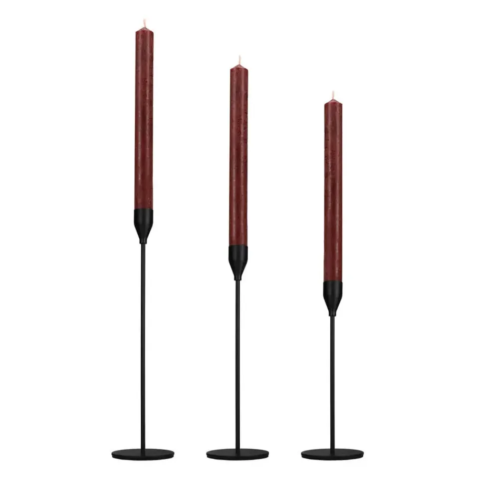 QUVIO Kaarsenstandaard set - 3 delig - Metaal - Zwart Online