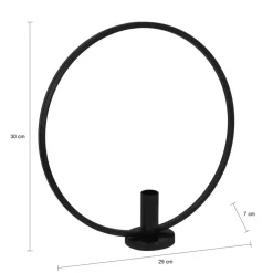 QUVIO Kandelaar - Rond - 29 cm - Metaal - Zwart Sale