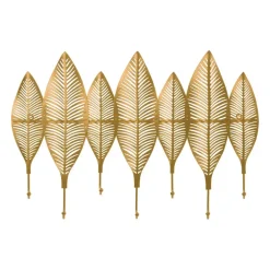 QUVIO Kapstok 7 veren en 7 haken - Metaal - Goud Best