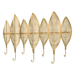 QUVIO Kapstok 7 veren en 7 haken - Metaal - Goud Best
