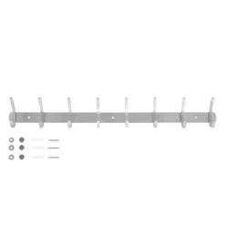 QUVIO Kapstok met 8 haken - RVS - Zilver Discount
