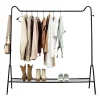QUVIO Kledingrek met schoenen opbergruimte - Metaal - Zwart Best
