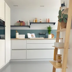 QUVIO Opbergbak met handvat - Metaal - Wit Outlet