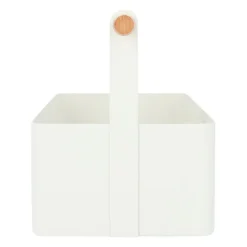 QUVIO Opbergbak met handvat - Metaal - Wit Outlet