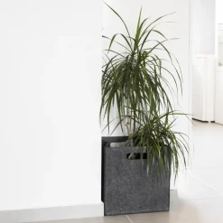 QUVIO Opbergbak vilt vierkant - Grijs