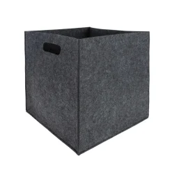 QUVIO Opbergbak vilt vierkant - Set van 2 - Grijs Outlet