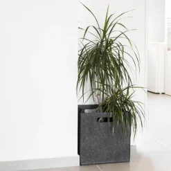 QUVIO Opbergbak vilt vierkant - Set van 4 - Grijs Outlet