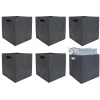 QUVIO Opbergbak vilt vierkant - Set van 6 - Grijs Clearance