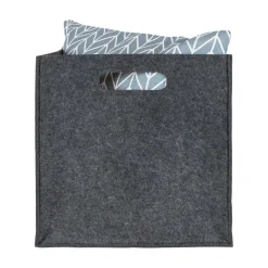 QUVIO Opbergbak vilt vierkant - Set van 6 - Grijs Clearance