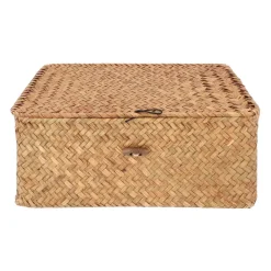 QUVIO Opbergmand - 29 x 19 x 12 cm - Rotan - Bruin Best