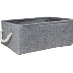 QUVIO Opbergmand met handvaten van touw - Grijs - M - Set van 2 New