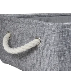 QUVIO Opbergmand met handvaten van touw - Grijs - M - Set van 2 New