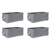 QUVIO Opbergmand met handvaten van touw - Grijs - M - Set van 4 Hot