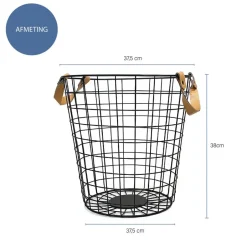 QUVIO Opbergmand metaal groot - Zwart Best