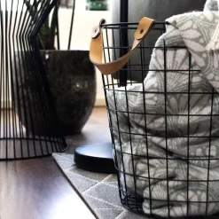 QUVIO Opbergmand metaal groot - Zwart Best