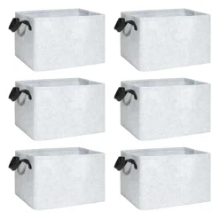 QUVIO Opbergmand Vilt - Grijs - Set van 6 Best