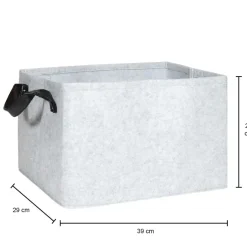 QUVIO Opbergmand Vilt - Grijs - Set van 6 Best