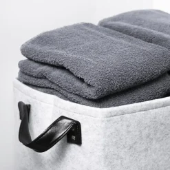 QUVIO Opbergmand Vilt - Grijs Online