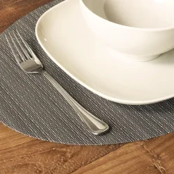 QUVIO Placemat ovaal - 32 x 45 cm - Grijs/bruin - Set van 6 Hot
