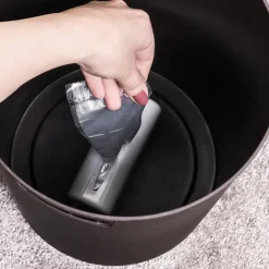 QUVIO Prullenbak plastic met binnenemmer - 12 L - Donker grijs Sale