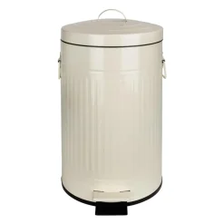 QUVIO Prullenbak retro - 12 L - Metaal - Beige Clearance