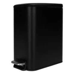 QUVIO Prullenbak vierkant - 5L - Metaal - Zwart Sale