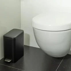 QUVIO Prullenbak vierkant - 5L - Metaal - Zwart Sale