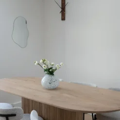 QUVIO Rechthoekige wandklok – 40cm – Hout – Donkerbruin Hot