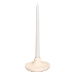 QUVIO Ronde kandelaar - Keramiek - Beige