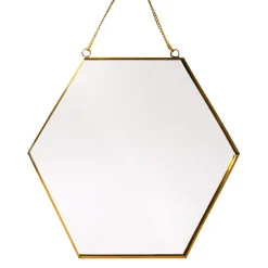 QUVIO Spiegel zeshoek breed - Goud