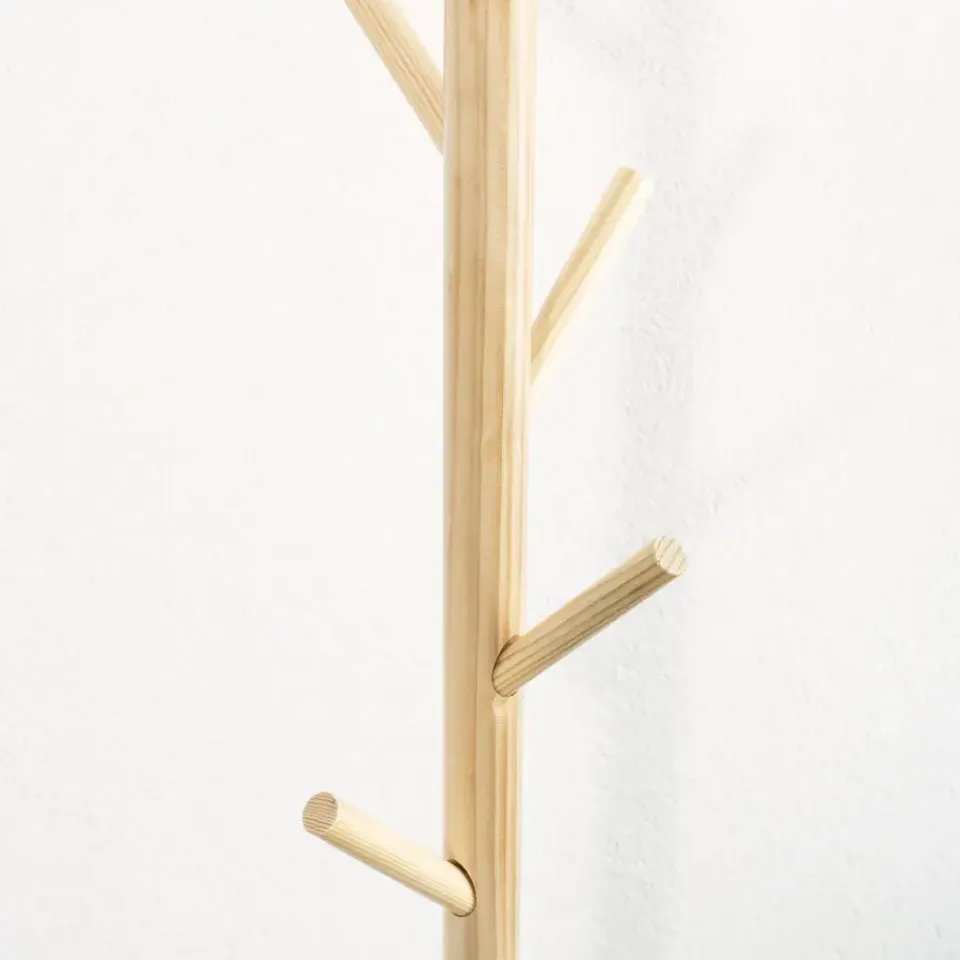 QUVIO Staande kapstok hout - licht bruin Outlet