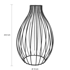QUVIO Vaasje met metalen spijlen - Zwart Sale