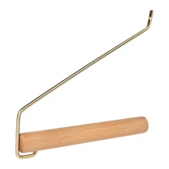 QUVIO Wandhaak met hout en metaal - Goud + lichthout New