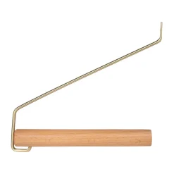 QUVIO Wandhaak met hout en metaal - Goud + lichthout New