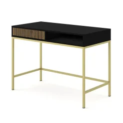 Homlando Ravenna Kaptafel - Mat zwart / Artisan eik- Metaal Sale