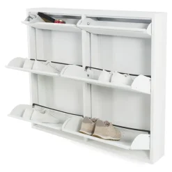 Redin Design Pippen industrieel schoenenkast 6 lade Wit metaal 98x15x86 Discount