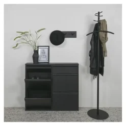 Redin Design Pippen industrieel schoenenkast 6 lade zwart - 15x98x86 cm