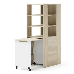 Homlando Rek met bureau Samoa-Fuji 165cm sonoma eik / mat wit Outlet